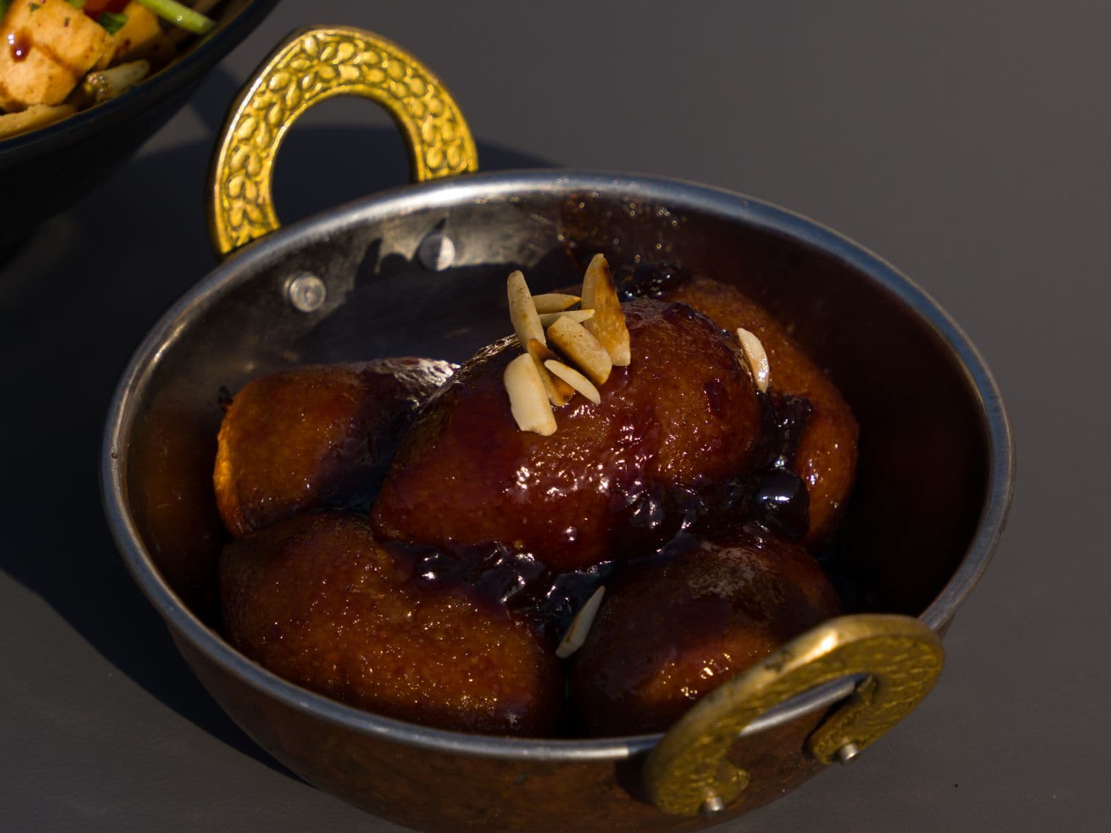 An Indian milk-soaked dessert in a bowl